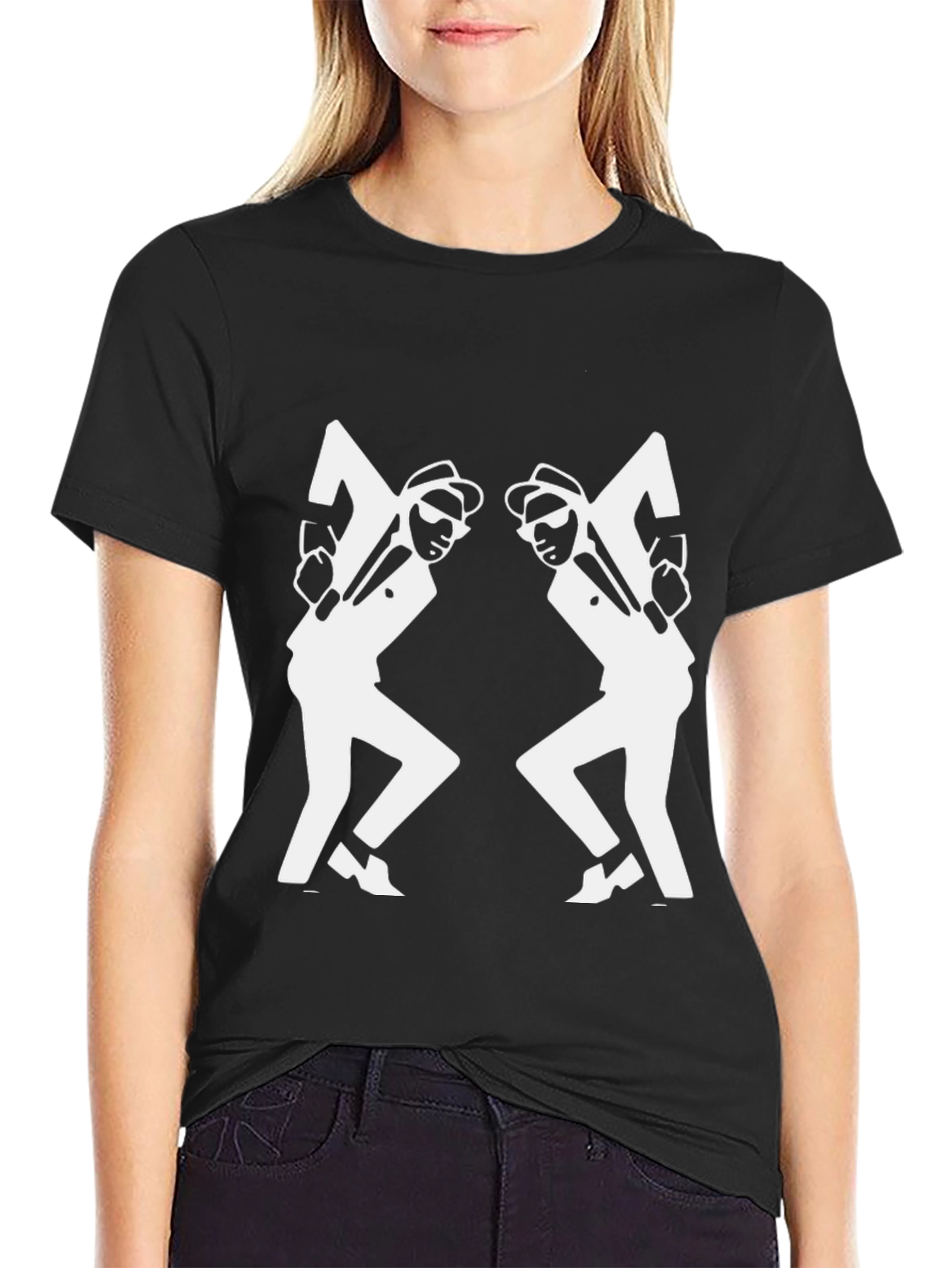 Black & White Ska Dancing Men T-Shirt