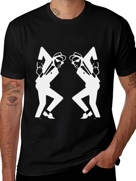 Black & White Ska Dancing Men T-Shirt