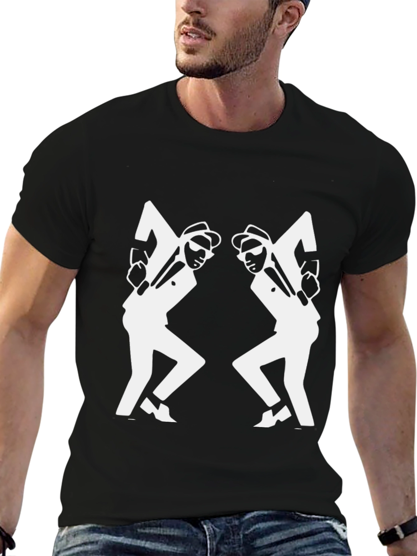 Black & White Ska Dancing Men T-Shirt