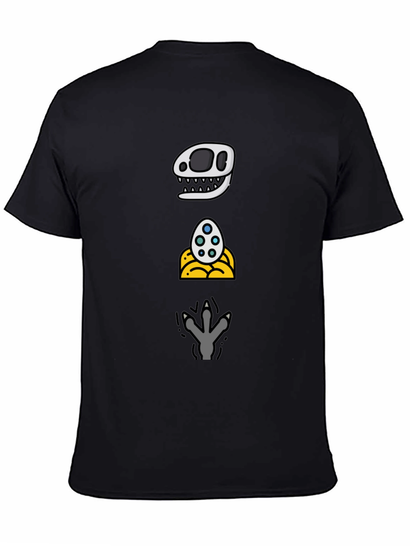 Dino Evolution T-Shirt: Skull Egg Footprint Design