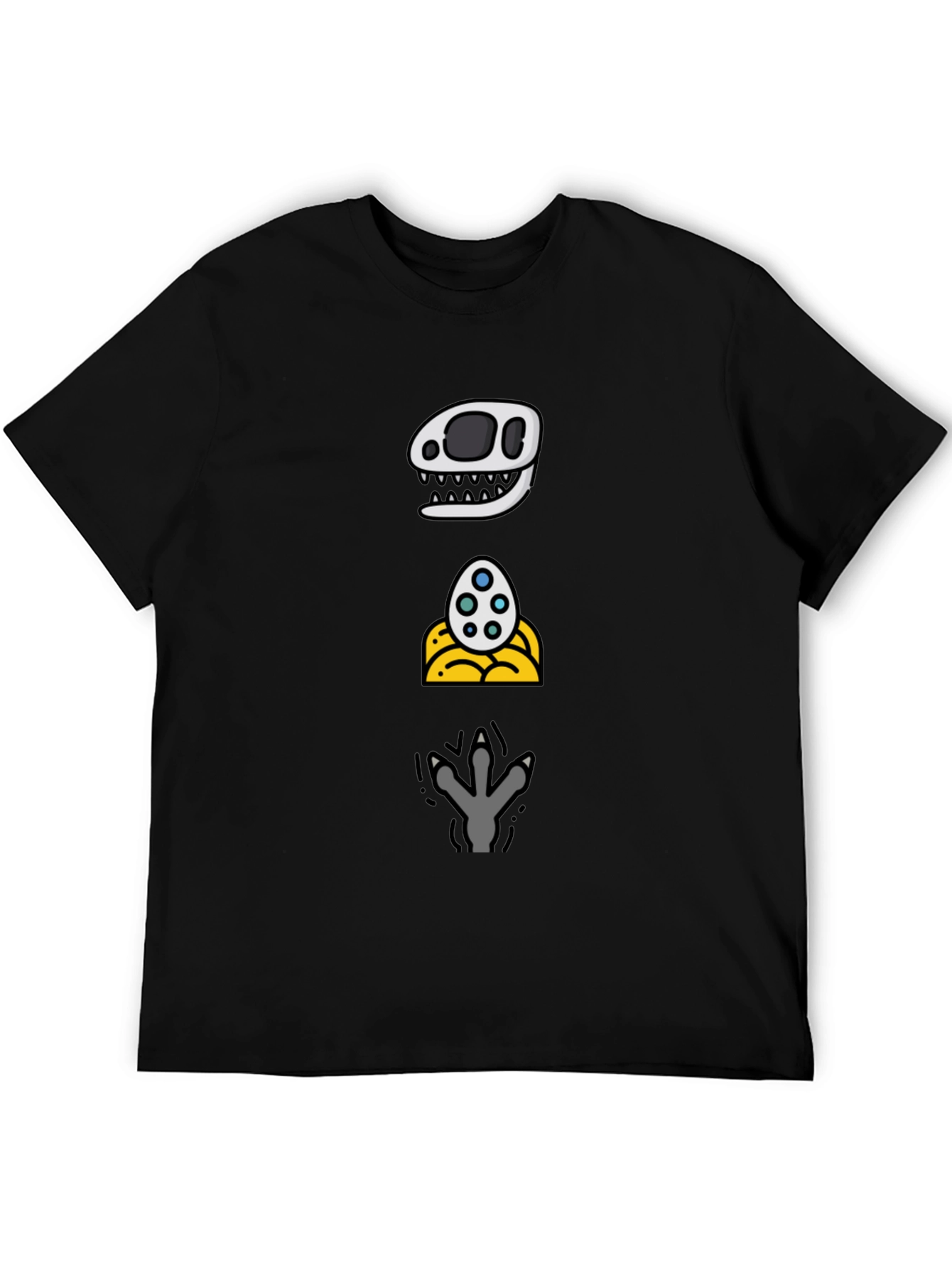 Dino Evolution T-Shirt: Skull Egg Footprint Design