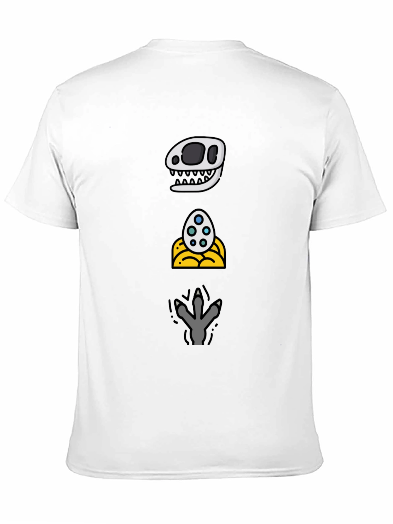 Dino Evolution T-Shirt: Skull Egg Footprint Design