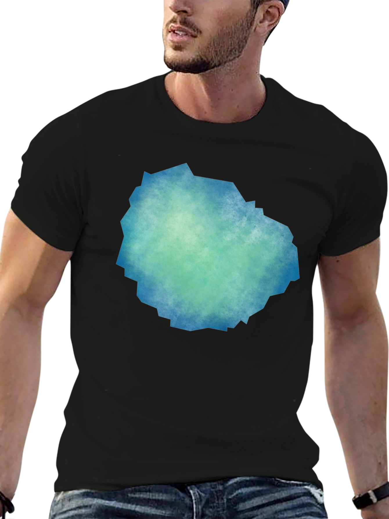 Abstract Teal & Blue Graphic Tee
