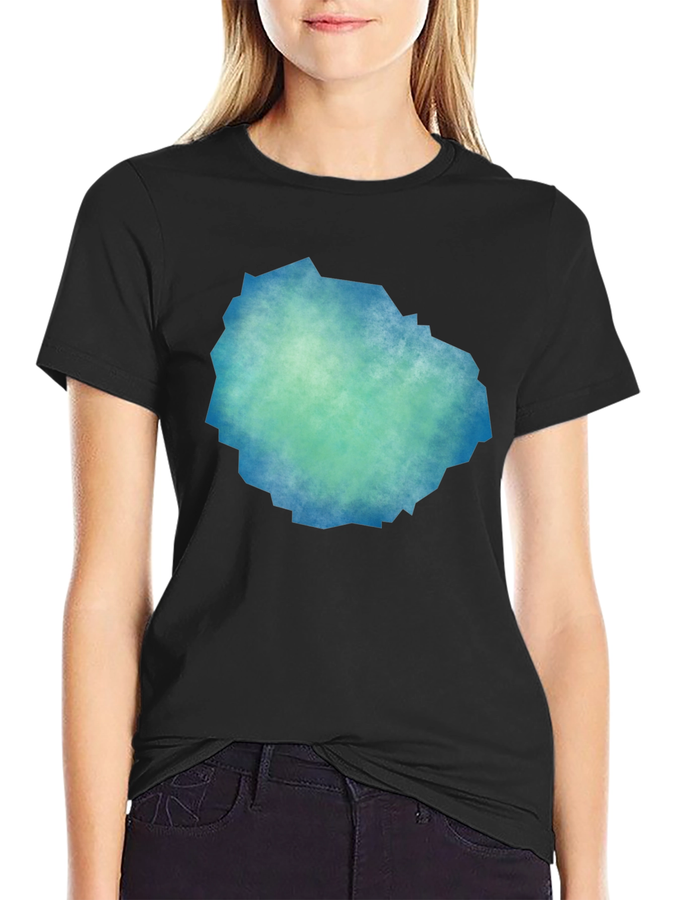Abstract Teal & Blue Graphic Tee