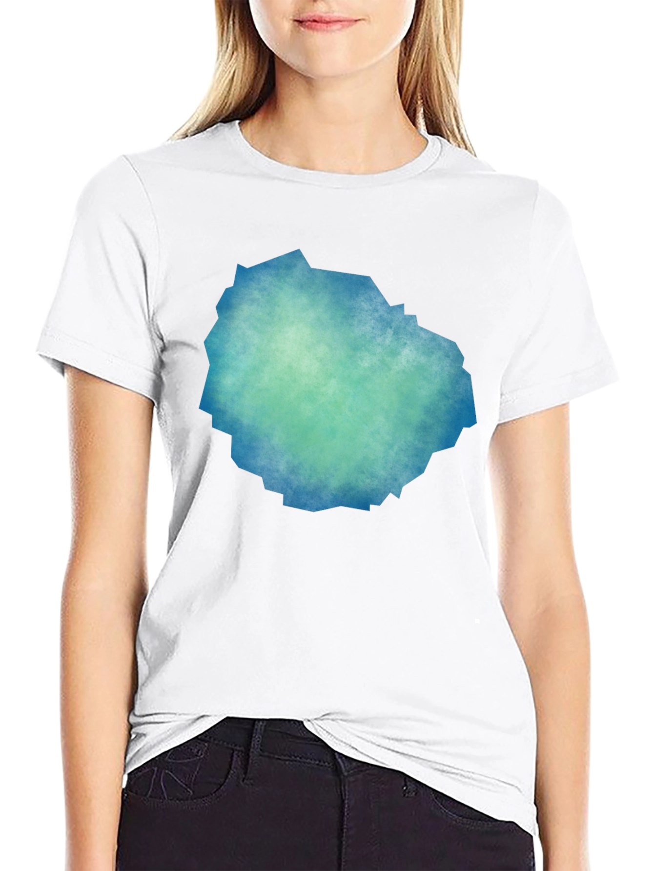 Abstract Teal & Blue Graphic Tee