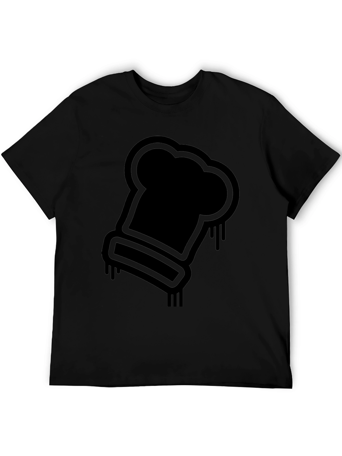 Chef Hat Graphic Tee - Black Casual T-Shirt