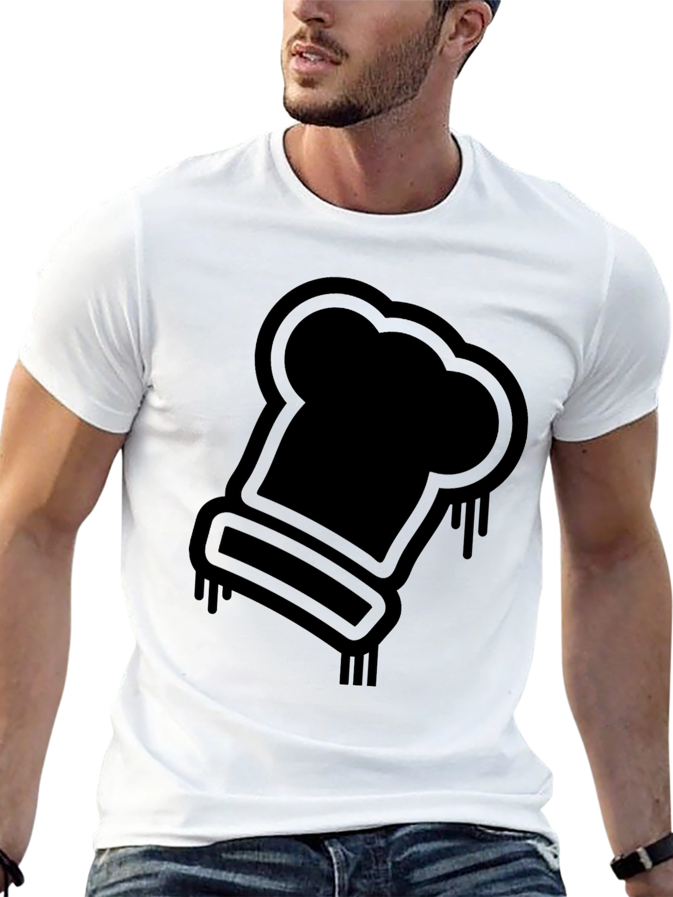 Chef Hat Graphic Tee - Black Casual T-Shirt