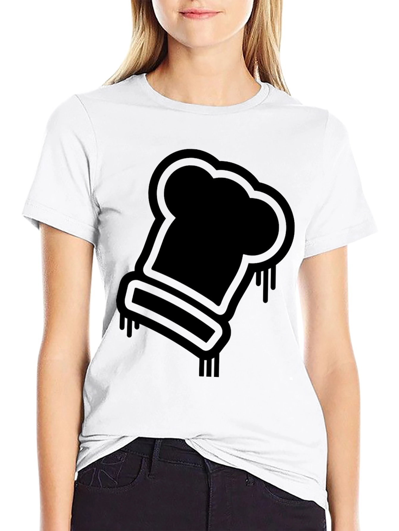 Chef Hat Graphic Tee - Black Casual T-Shirt