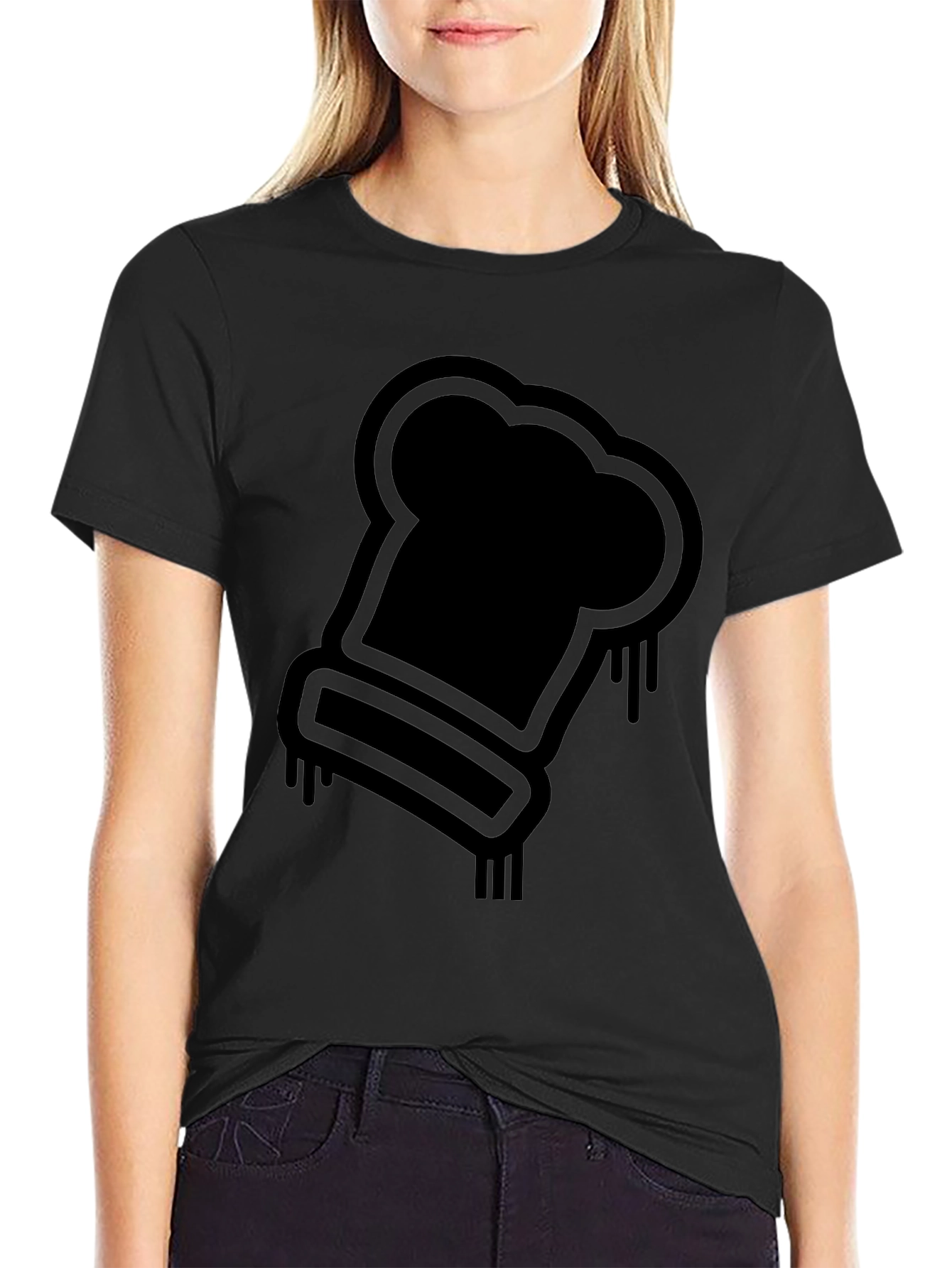 Chef Hat Graphic Tee - Black Casual T-Shirt