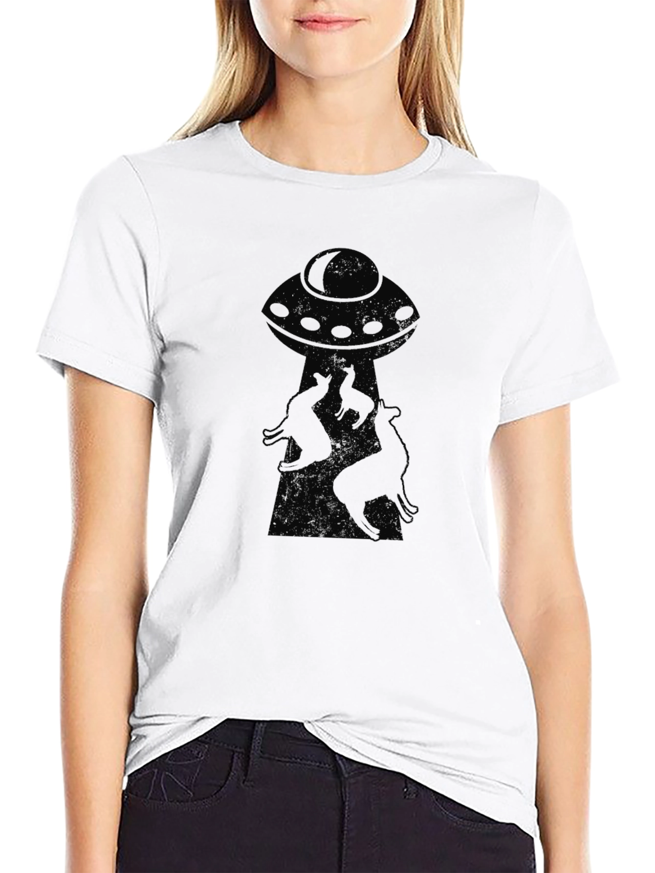 UFO Abduction Mens Black T-Shirt