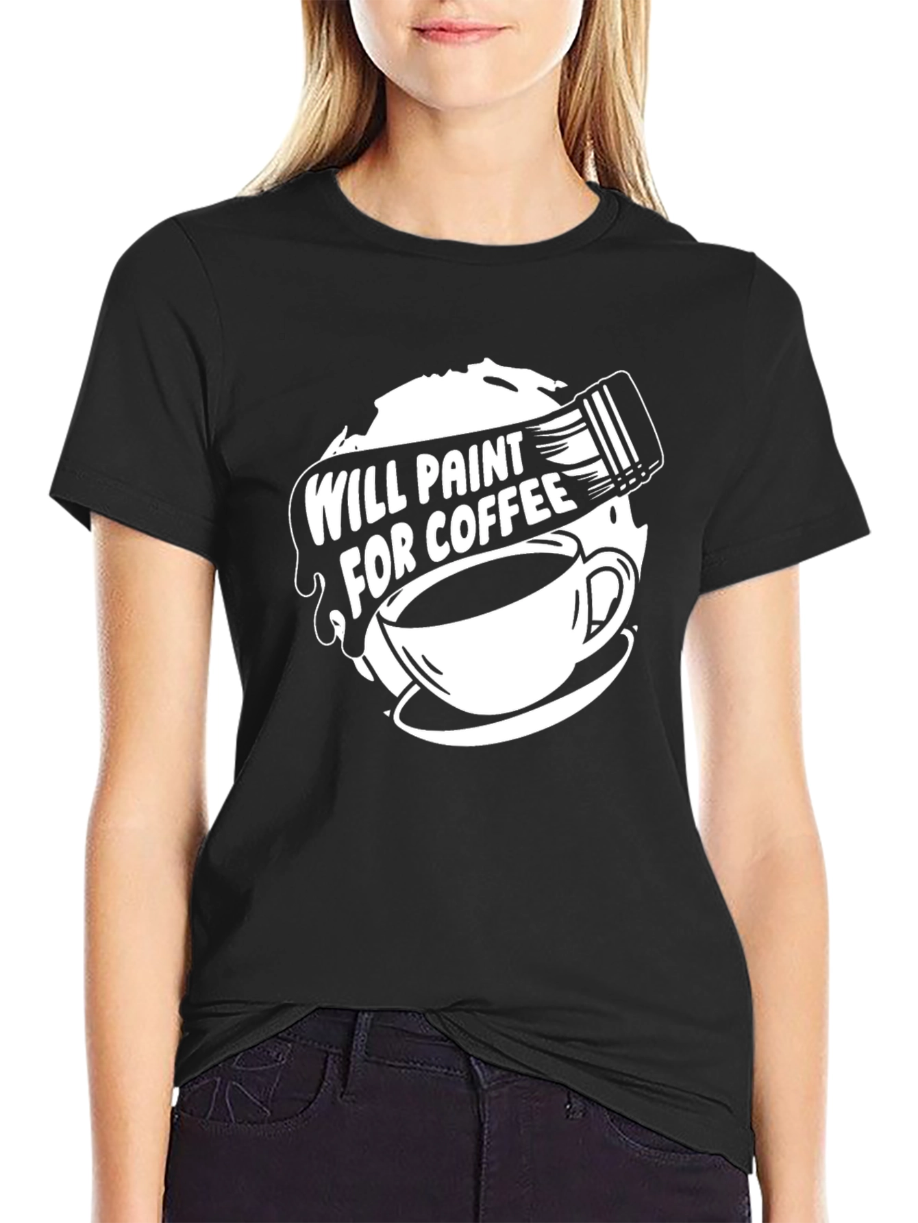Will Paint for Coffee Graphic Tee