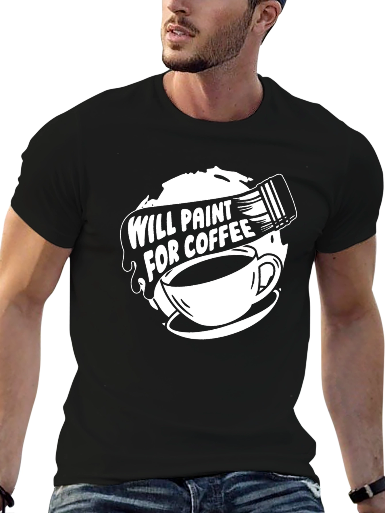 Will Paint for Coffee Graphic Tee