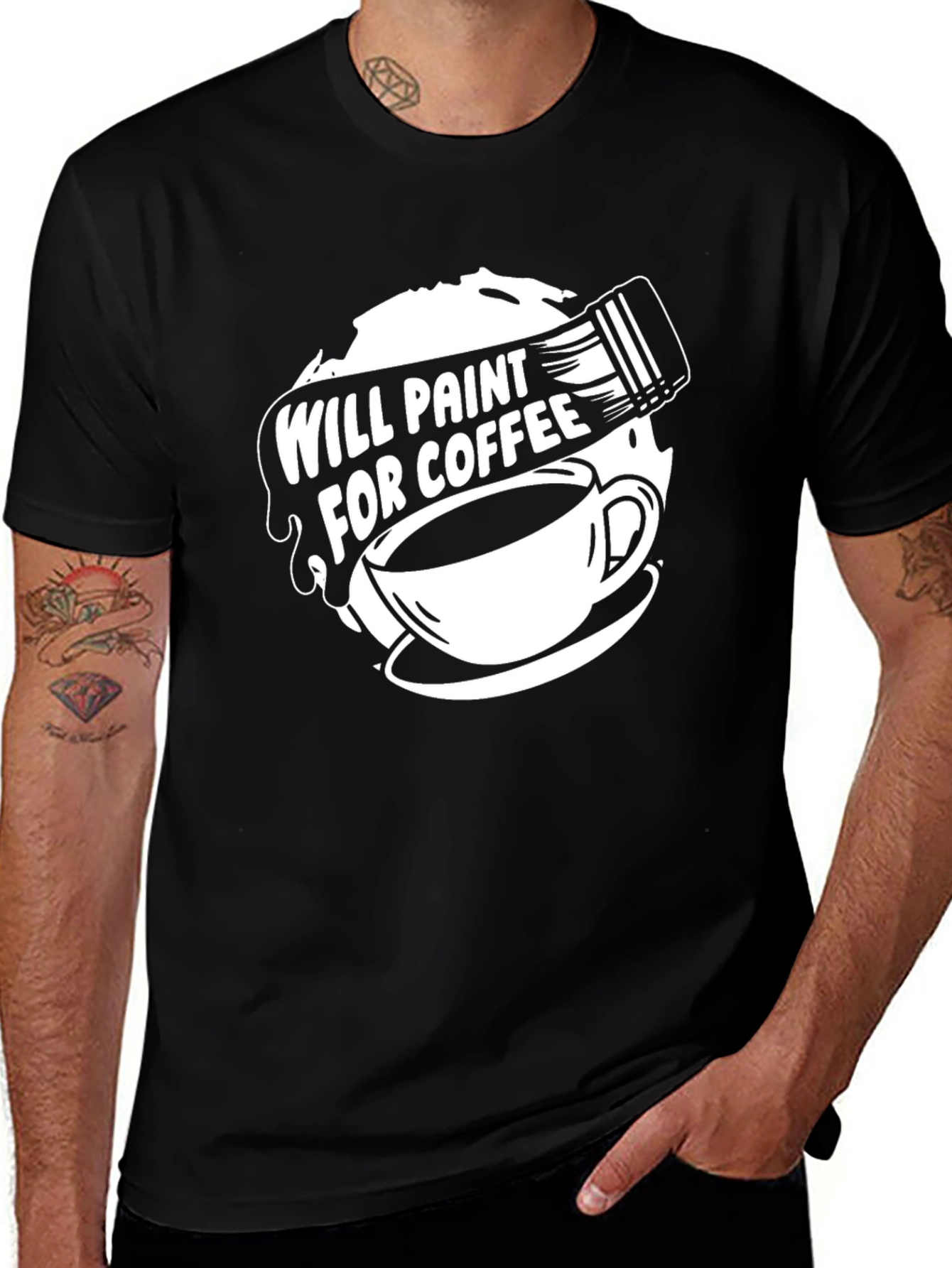 Will Paint for Coffee Graphic Tee