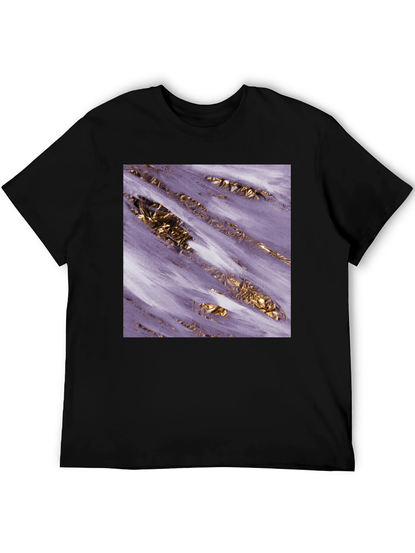 Abstract Gold & Purple Graphic Tee
