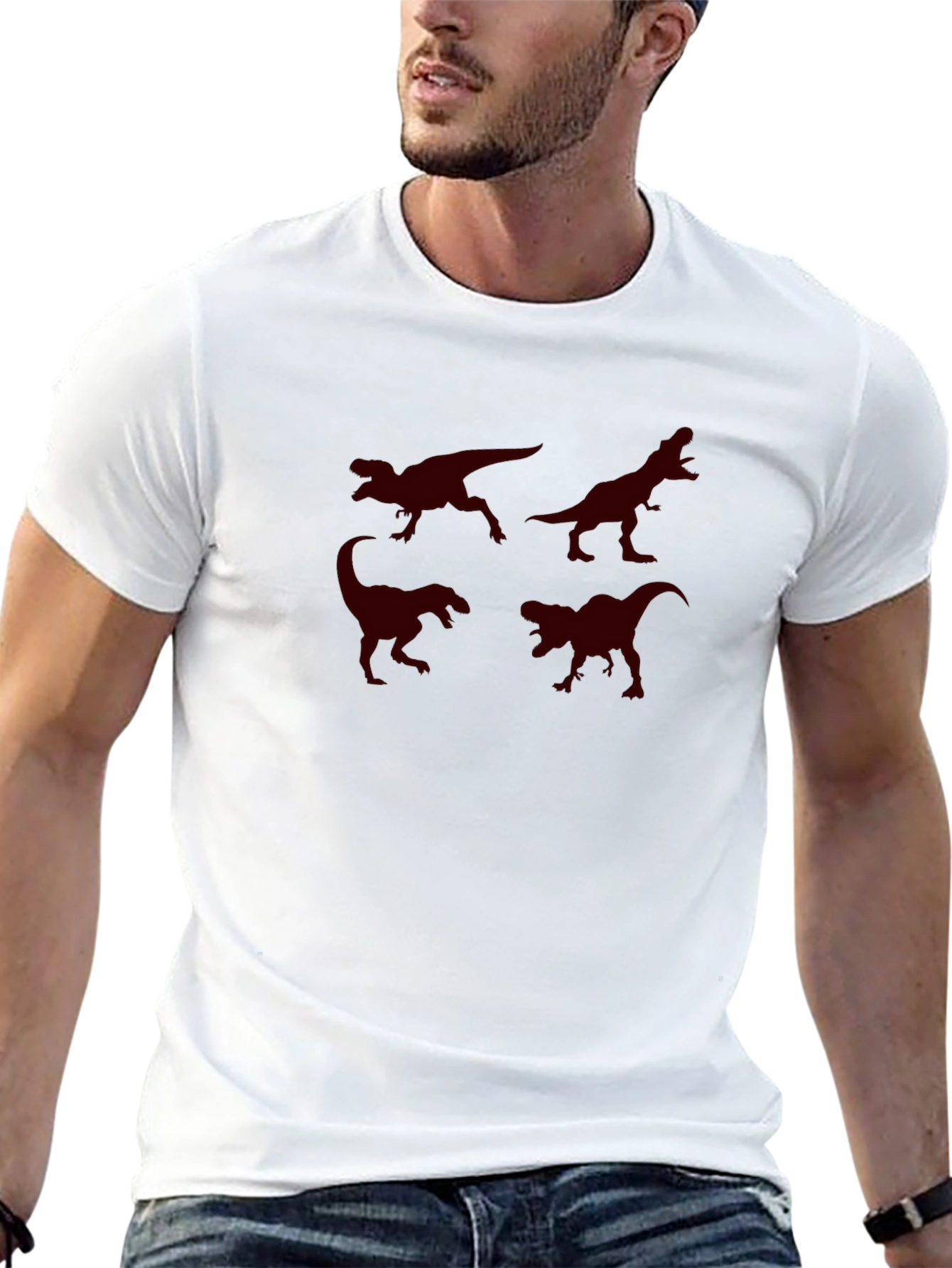 Dinosaur Graphic Print T-Shirt - Casual Comfort