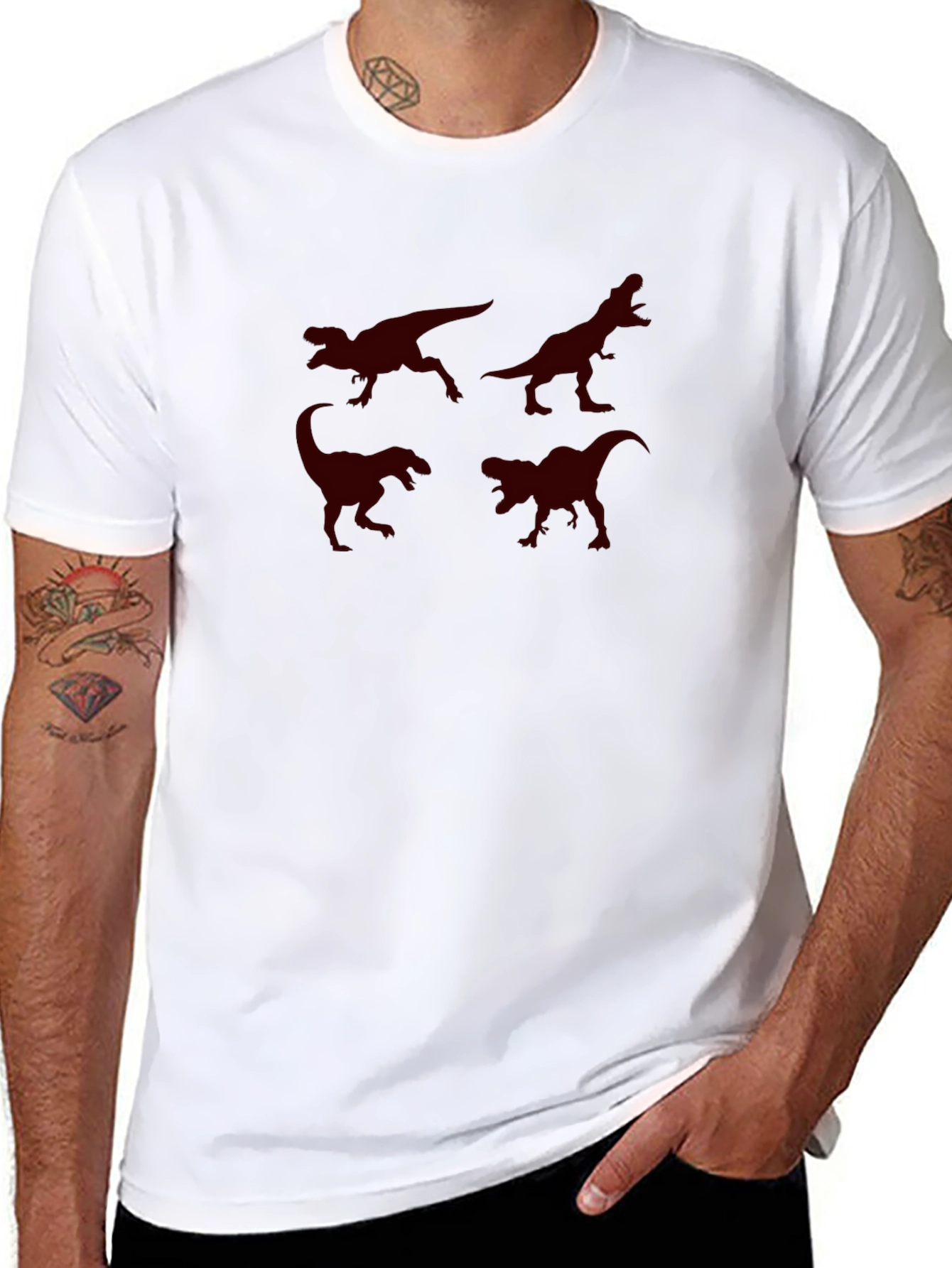 Dinosaur Graphic Print T-Shirt - Casual Comfort