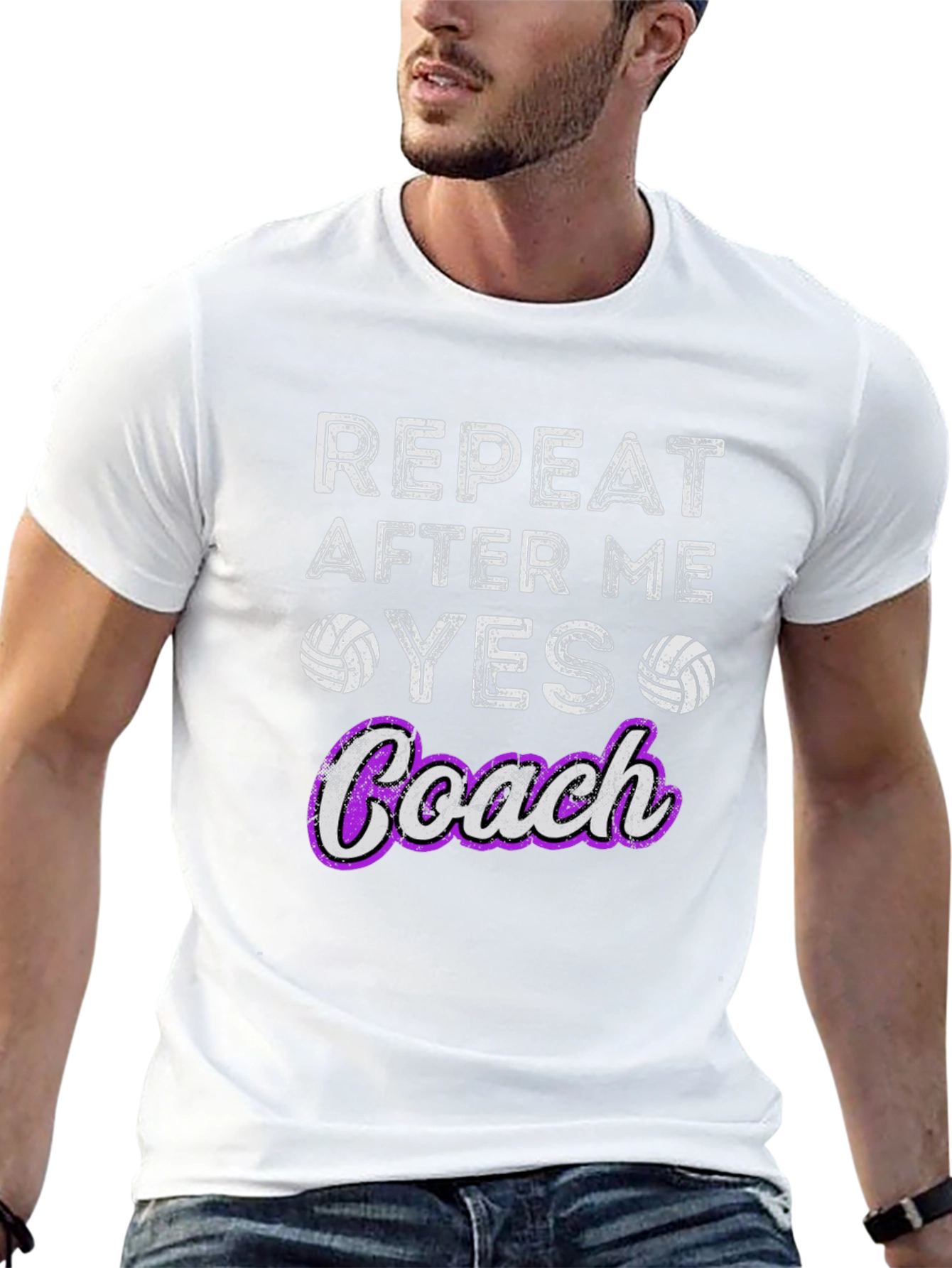 Volleyball Coach T-Shirt - Repeat After Me Yes