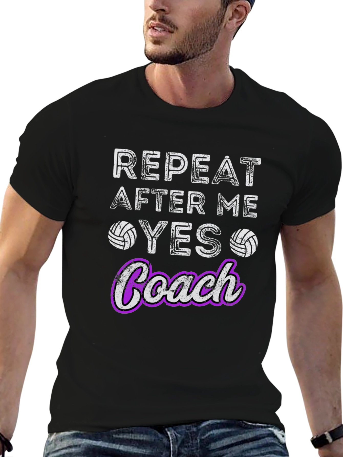 Volleyball Coach T-Shirt - Repeat After Me Yes