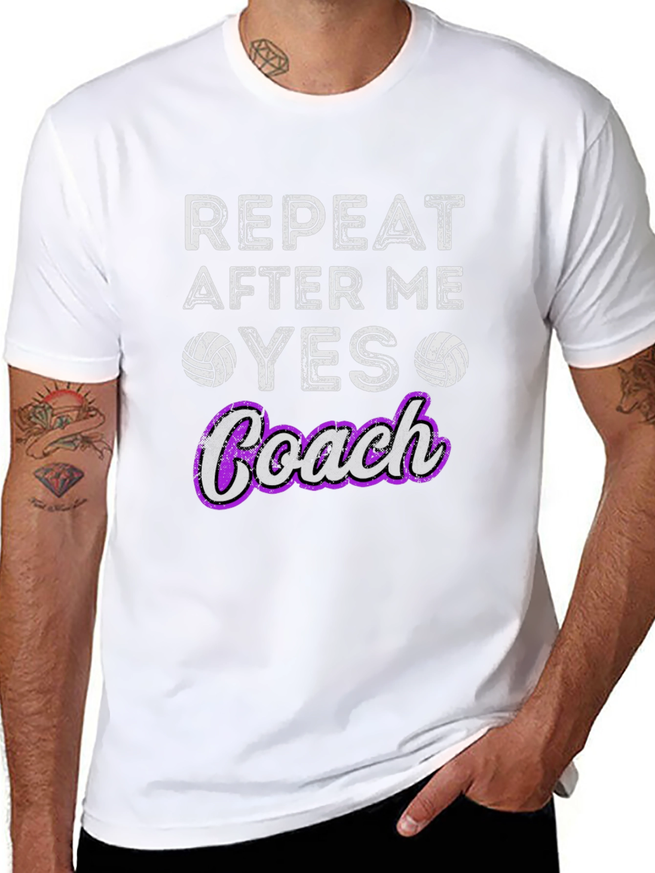 Volleyball Coach T-Shirt - Repeat After Me Yes