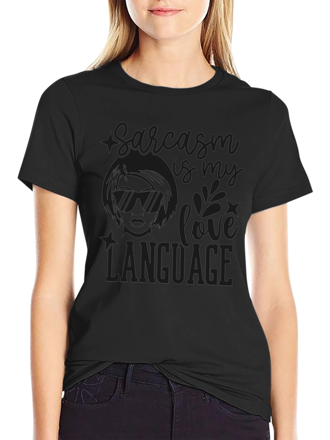 Sarcasm is My Love Language Black T-Shirt