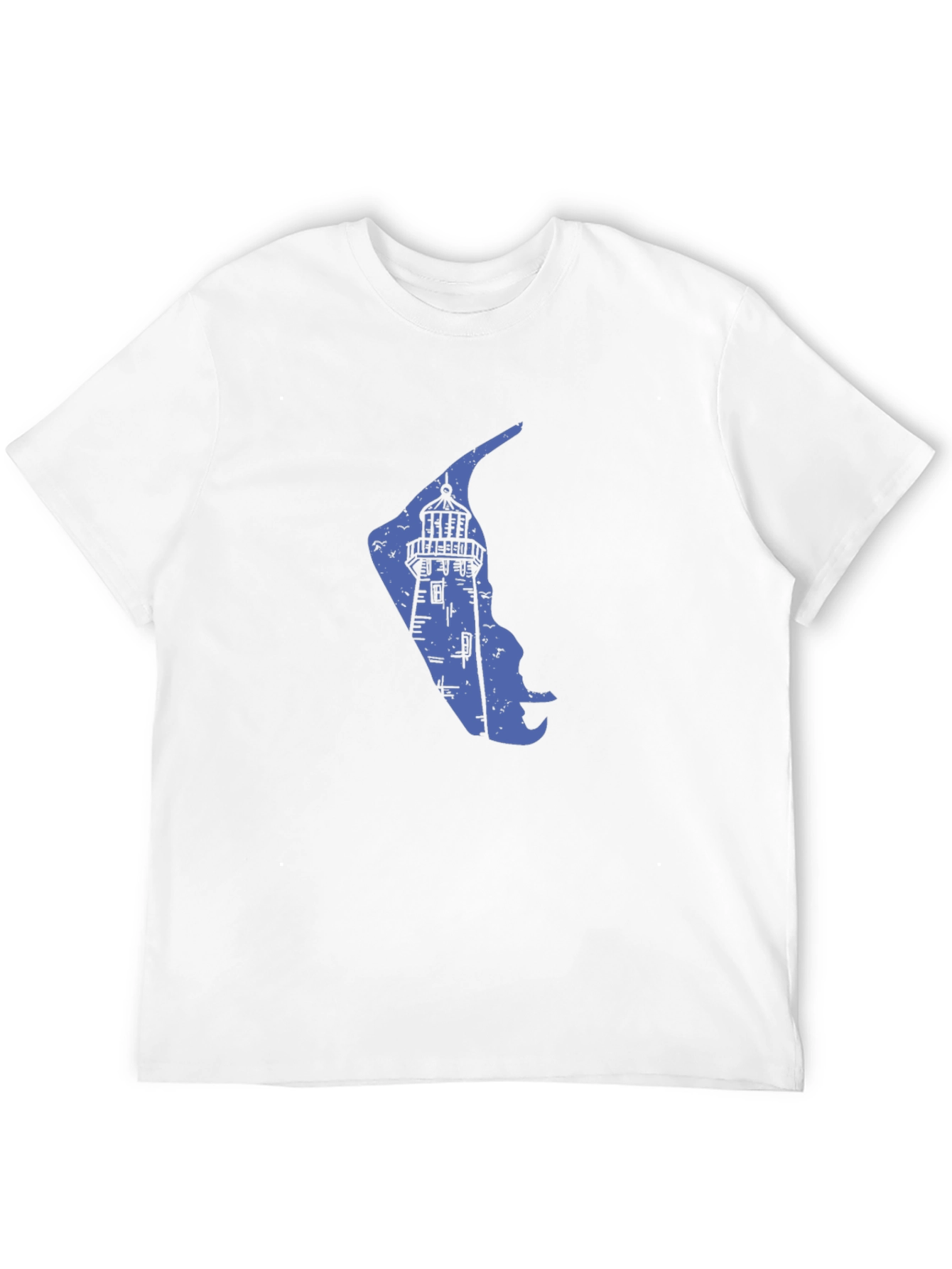 Coastal Lighthouse Graphic Tee - Black Cotton Blend