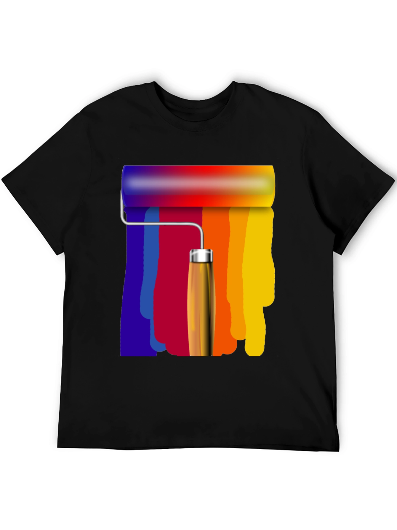 Rainbow Paint Roller Graphic T-Shirt - Artistic Design