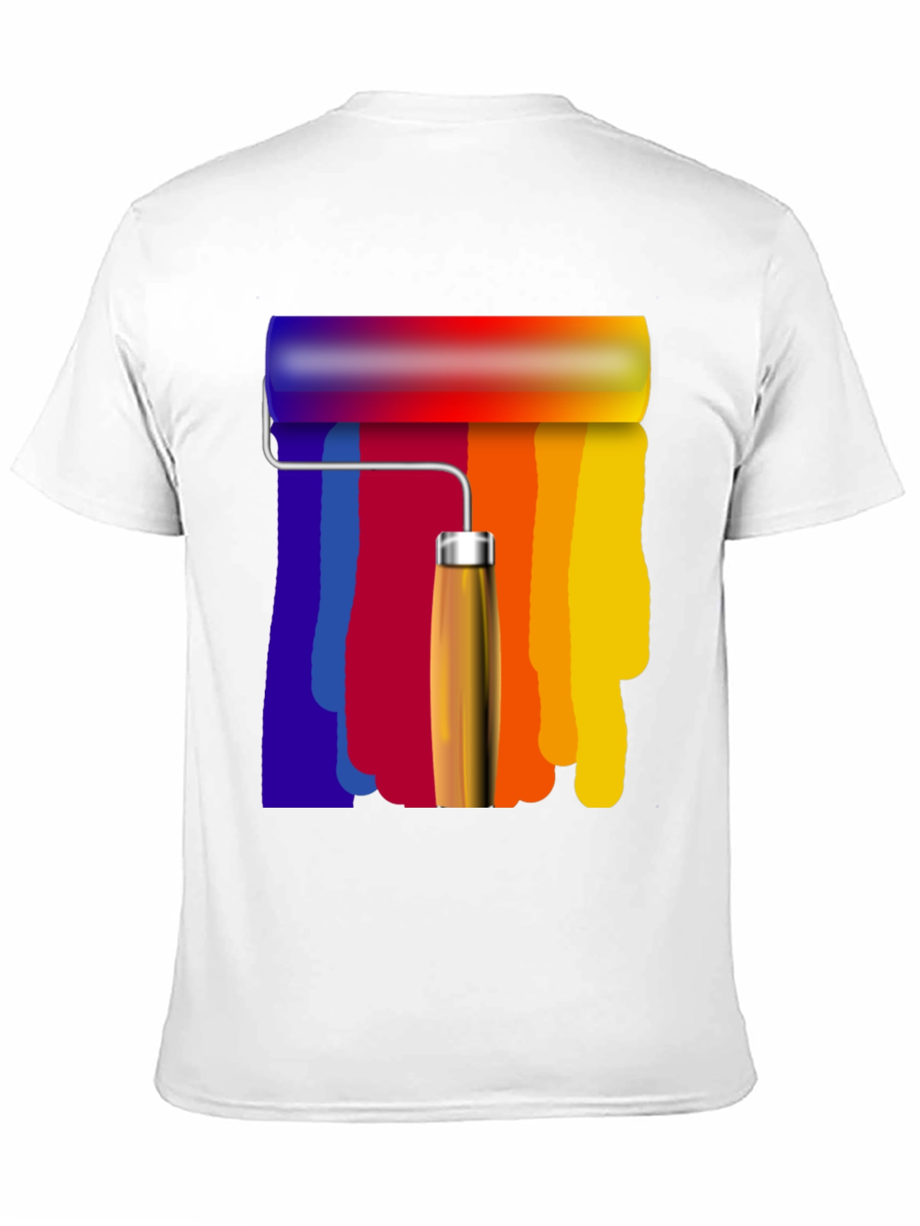 Rainbow Paint Roller Graphic T-Shirt - Artistic Design