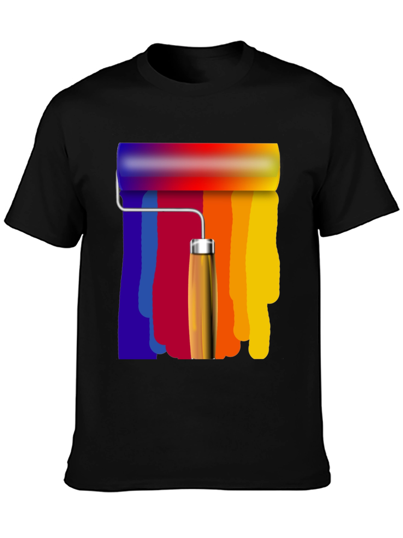 Rainbow Paint Roller Graphic T-Shirt - Artistic Design