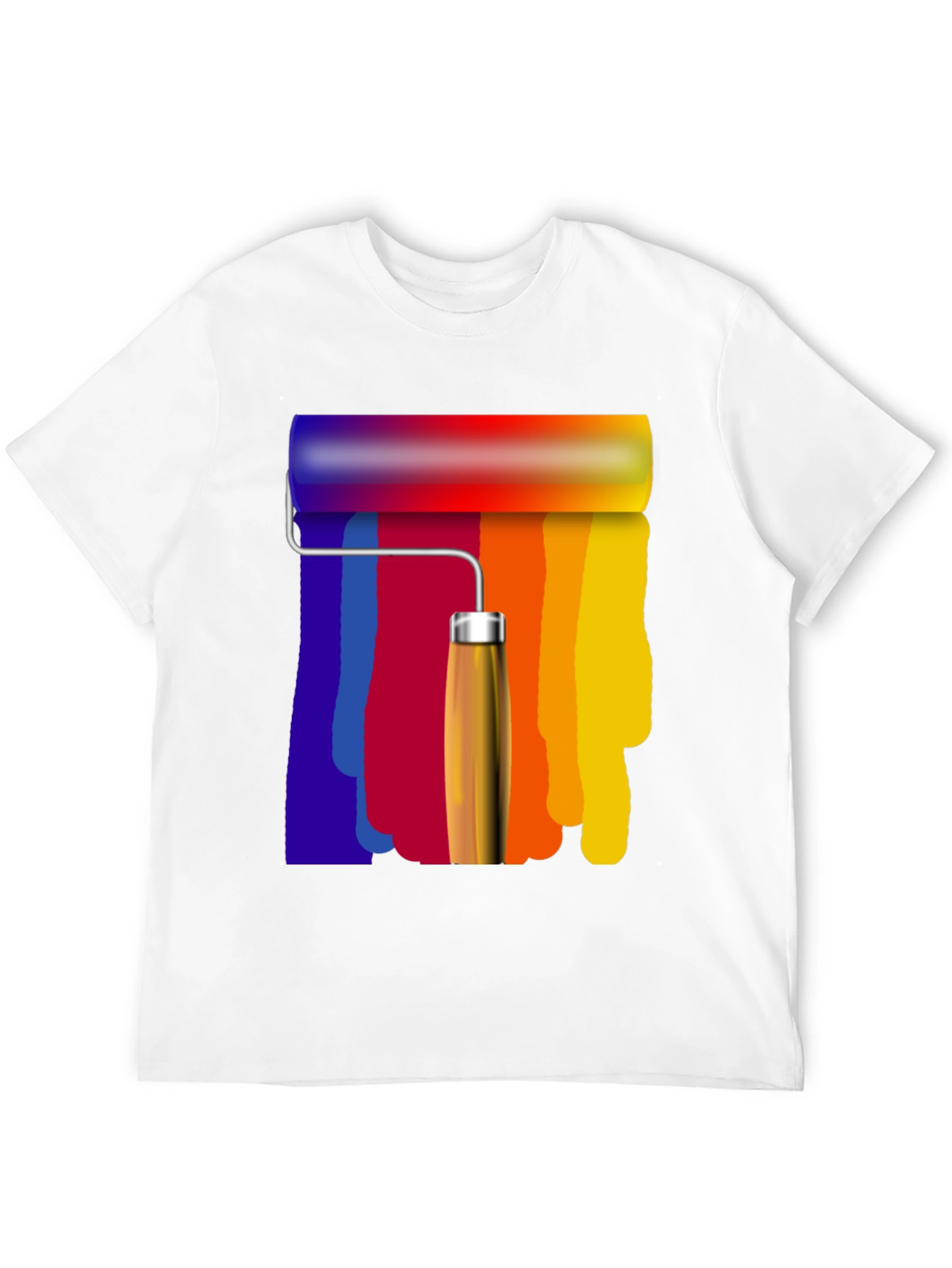 Rainbow Paint Roller Graphic T-Shirt - Artistic Design
