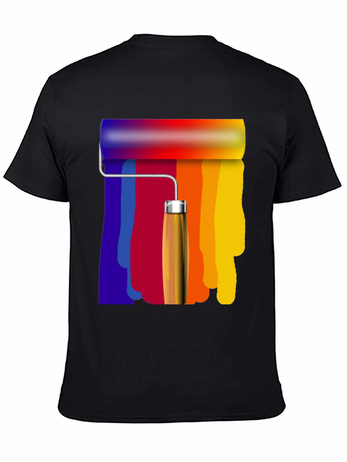 Rainbow Paint Roller Graphic T-Shirt - Artistic Design