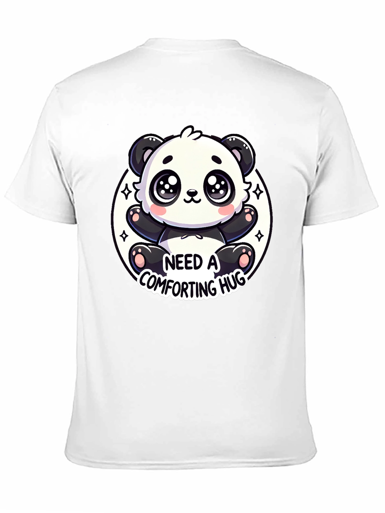 Cute Panda Comfort Hug Black Tee