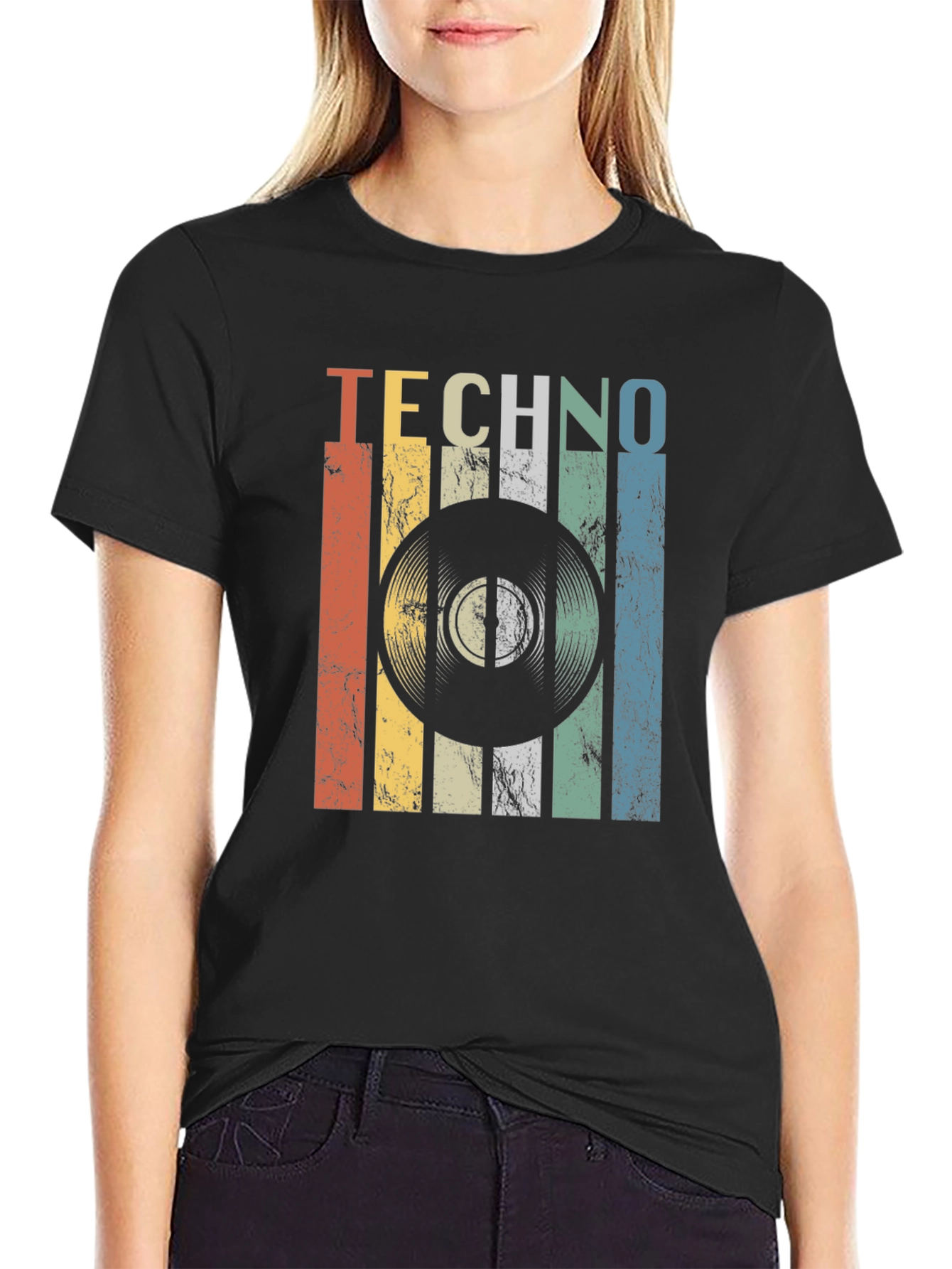 Retro Techno Record Graphic T-Shirt