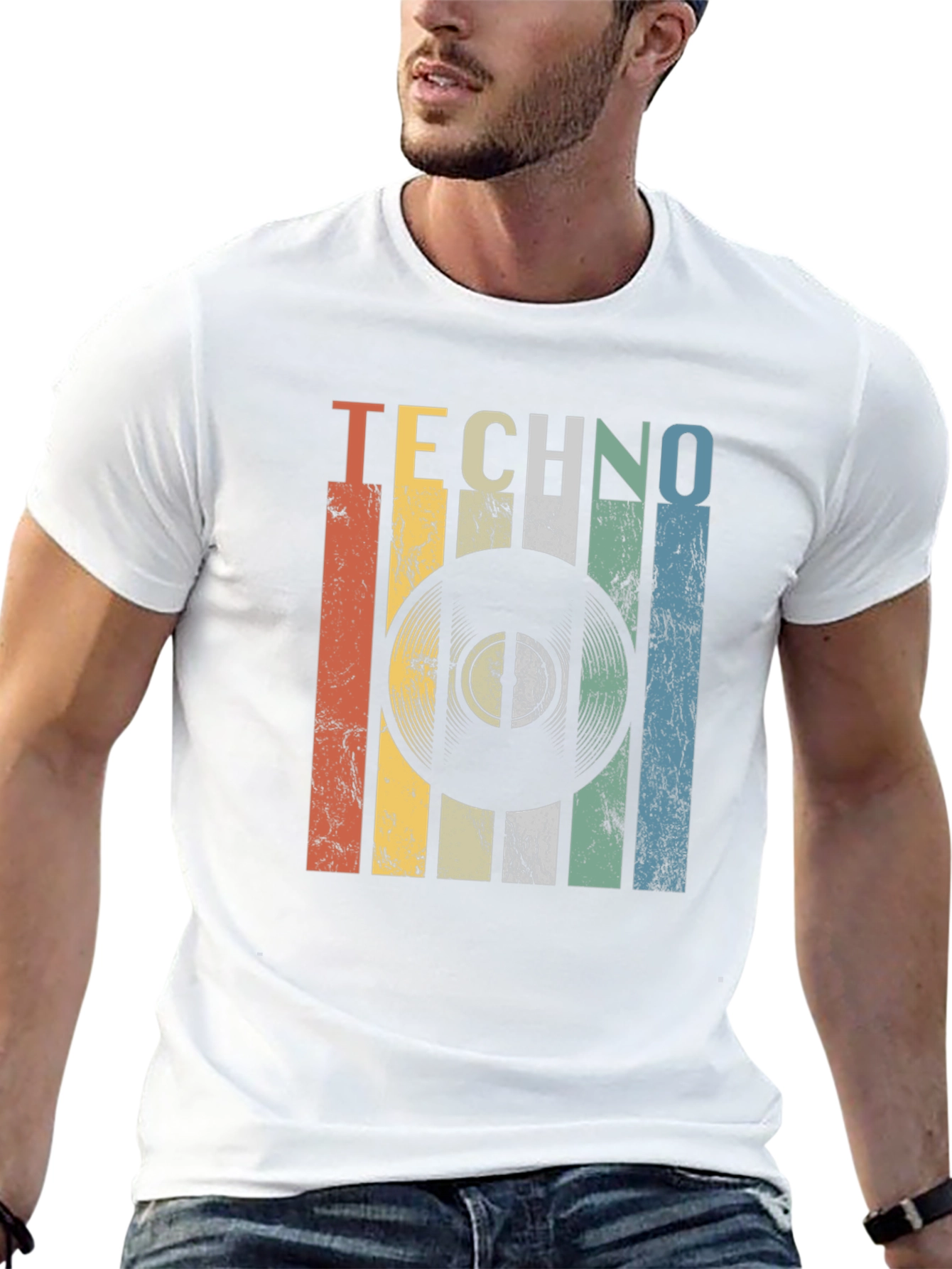 Retro Techno Record Graphic T-Shirt