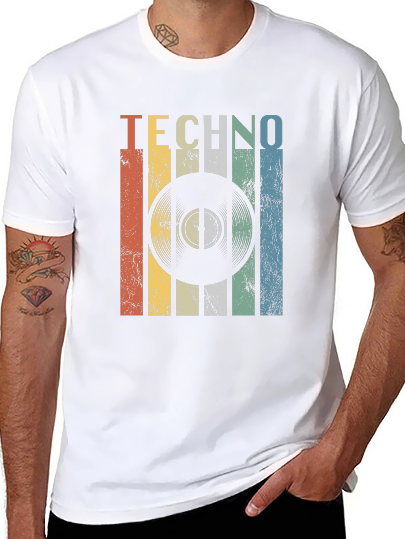 Retro Techno Record Graphic T-Shirt