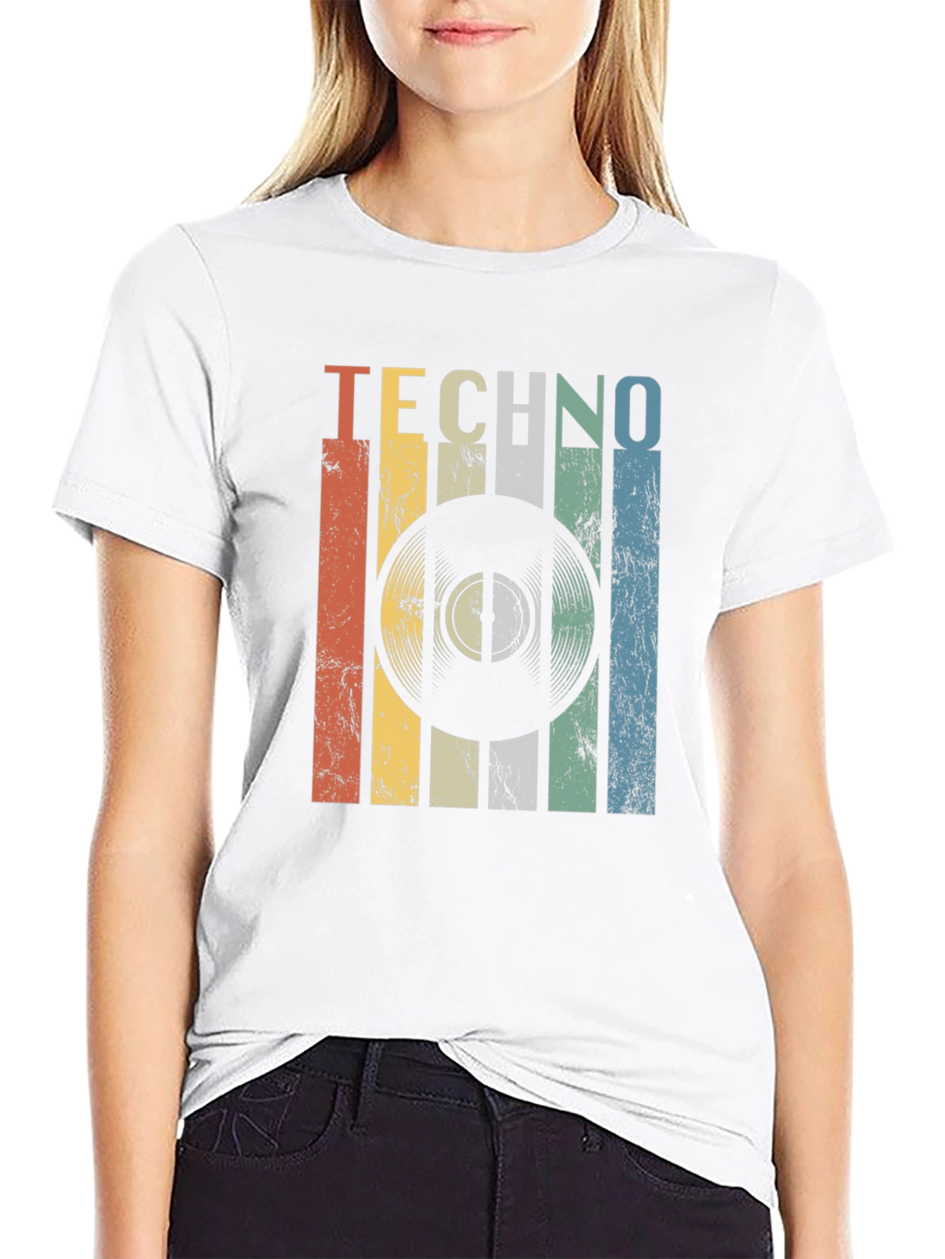 Retro Techno Record Graphic T-Shirt