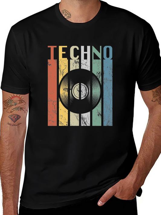 Retro Techno Record Graphic T-Shirt