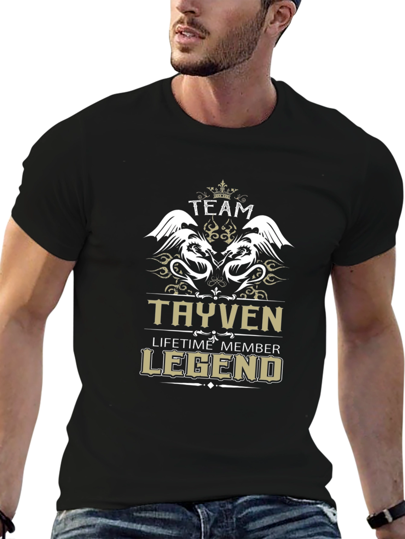 Team Tayven Legend Black Graphic T-Shirt