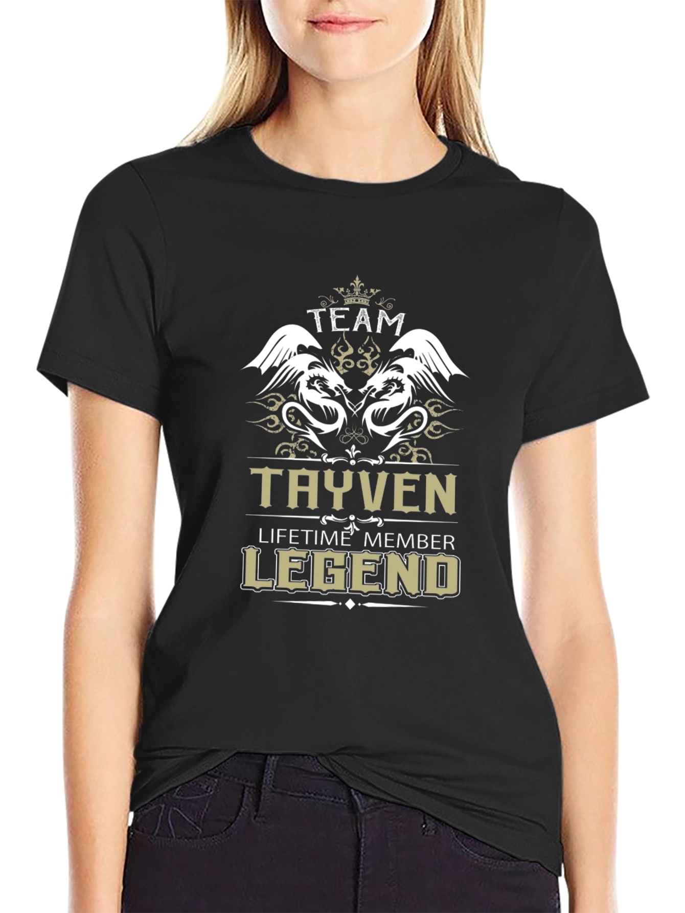 Team Tayven Legend Black Graphic T-Shirt