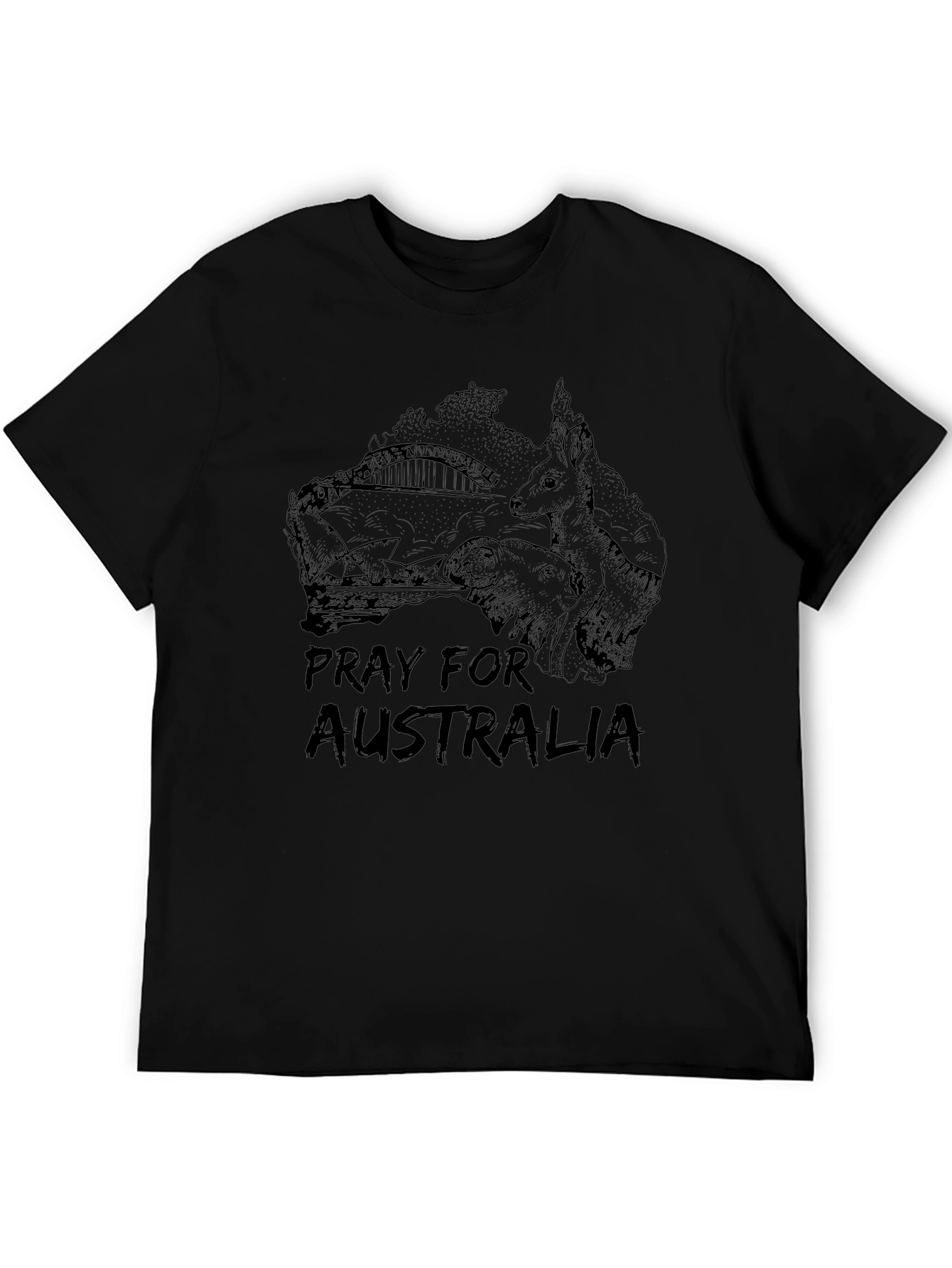 Pray for Australia Black T-Shirt