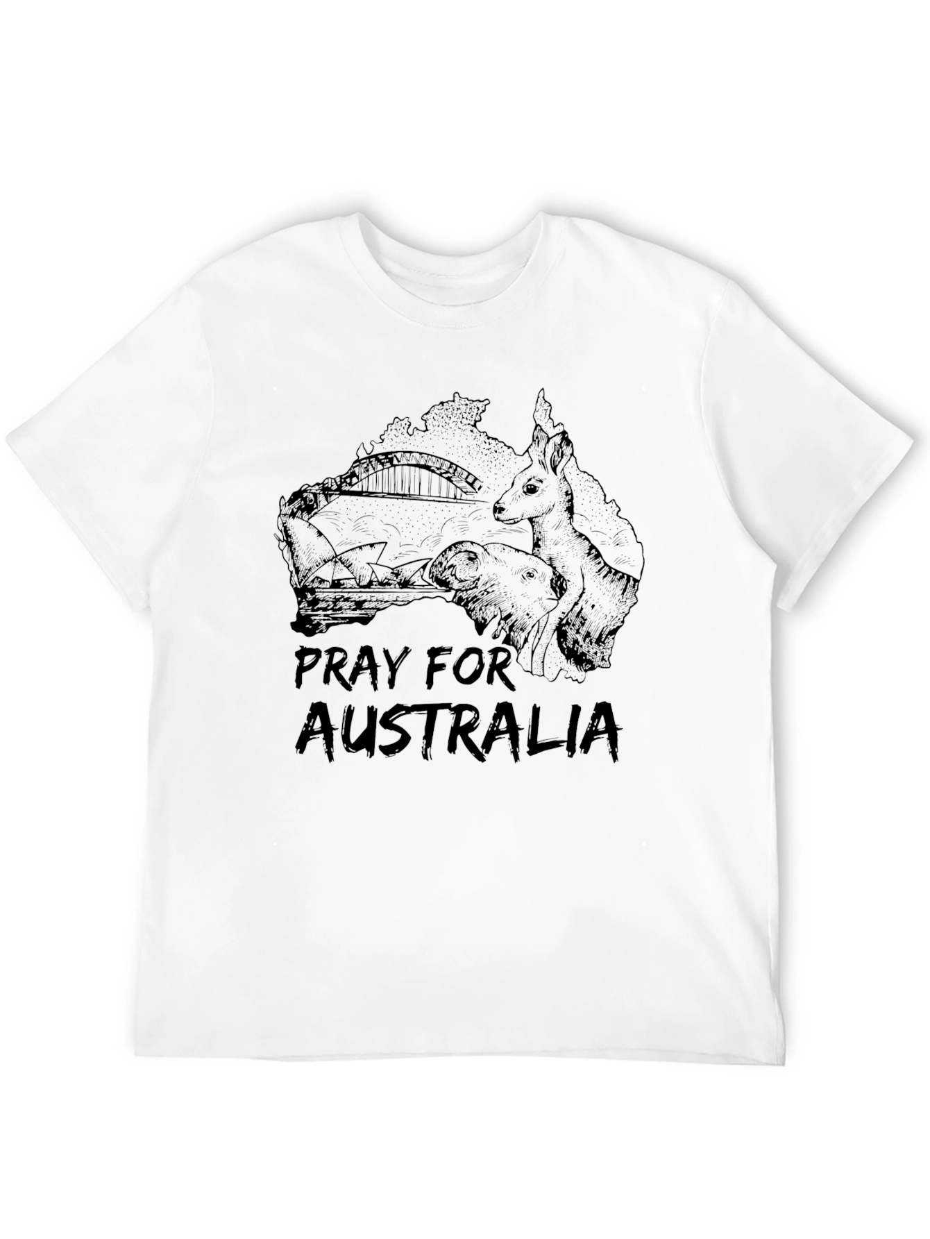 Pray for Australia Black T-Shirt