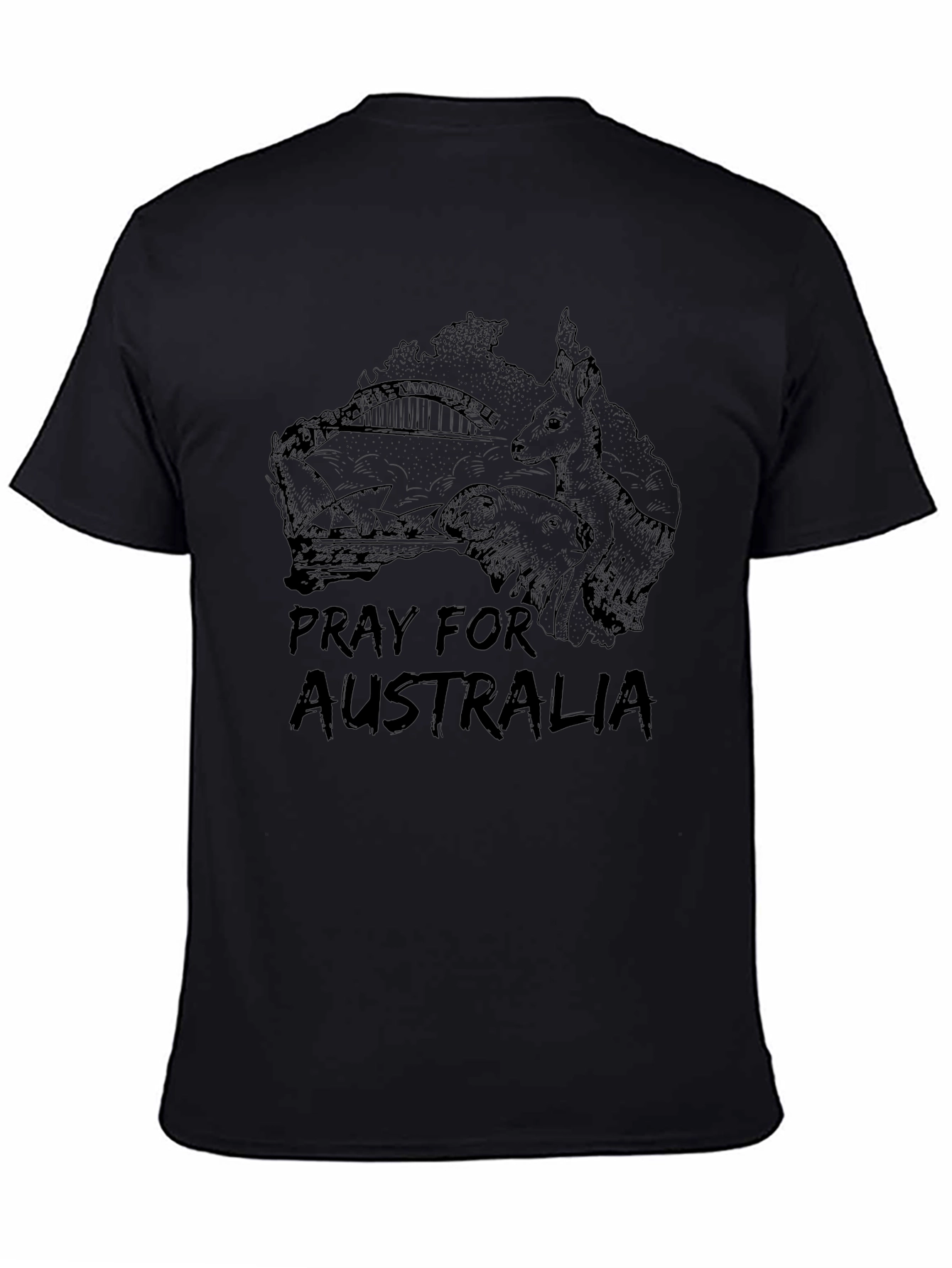 Pray for Australia Black T-Shirt