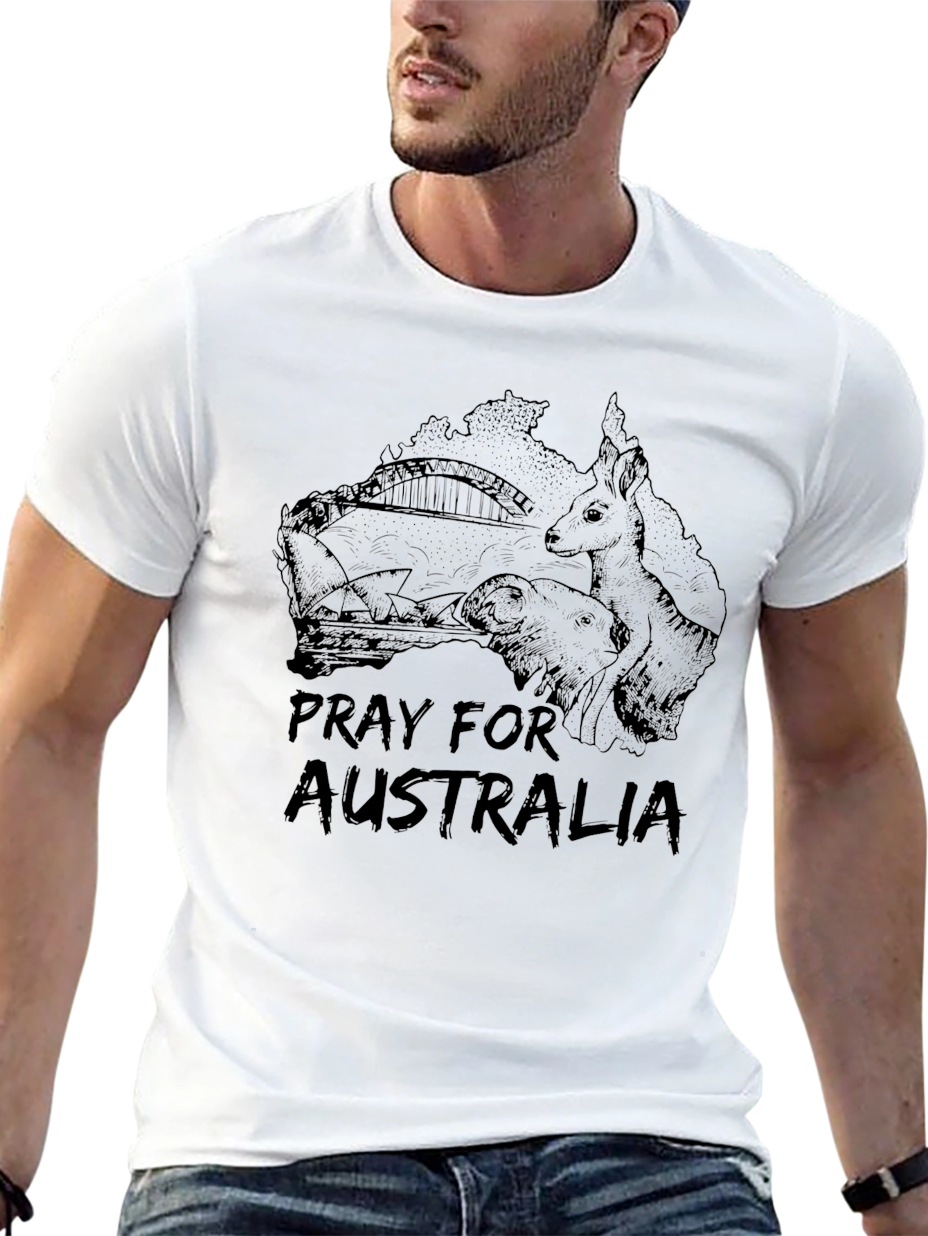Pray for Australia Black T-Shirt