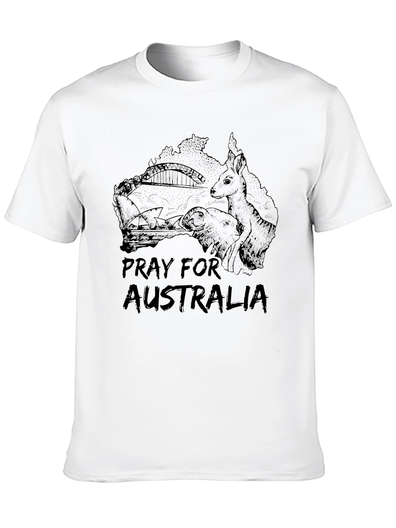 Pray for Australia Black T-Shirt
