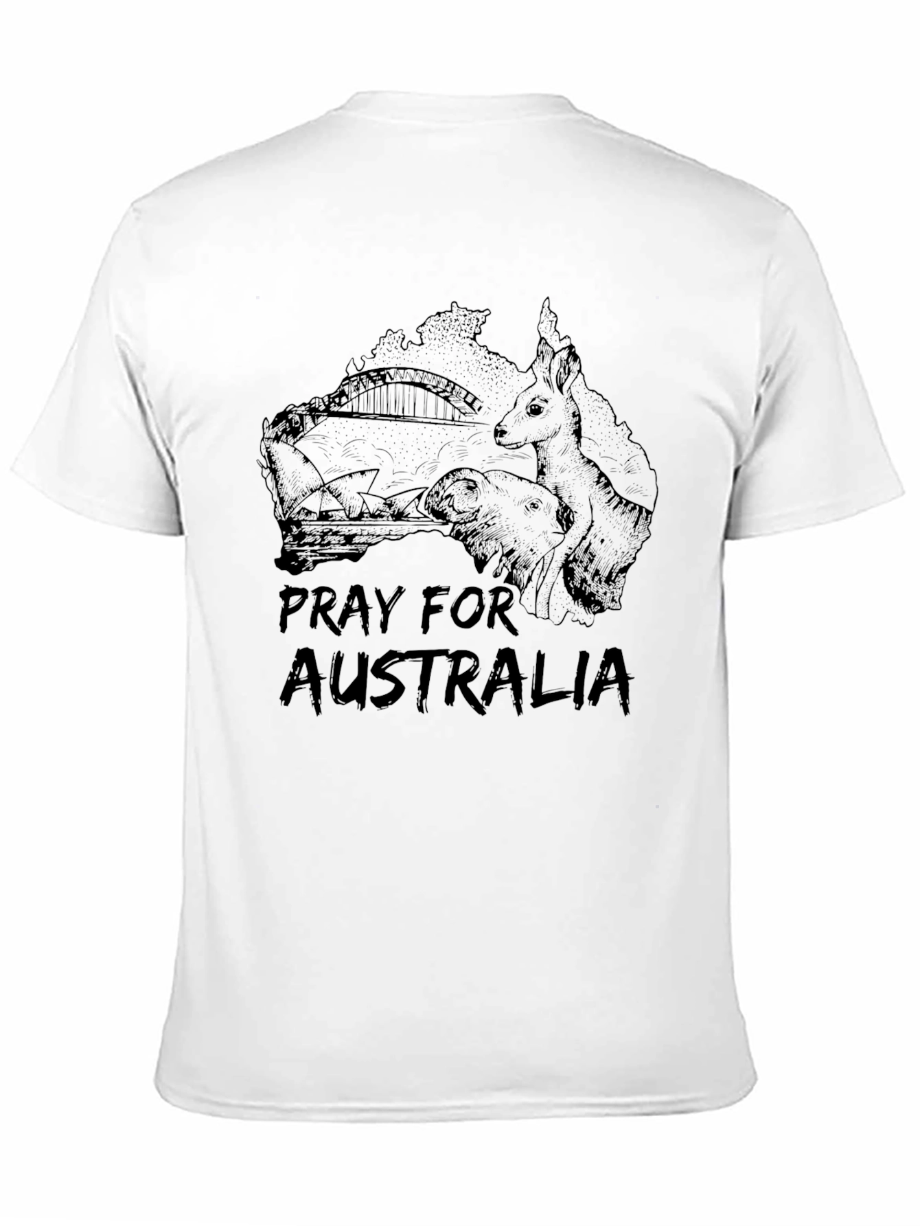 Pray for Australia Black T-Shirt