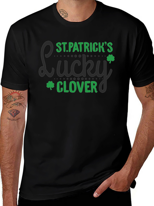 St. Patricks Day Lucky Clover Black T-Shirt