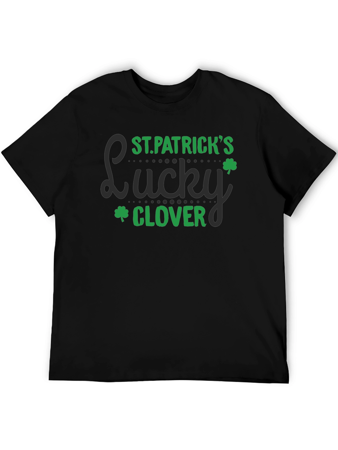 St. Patricks Day Lucky Clover Black T-Shirt