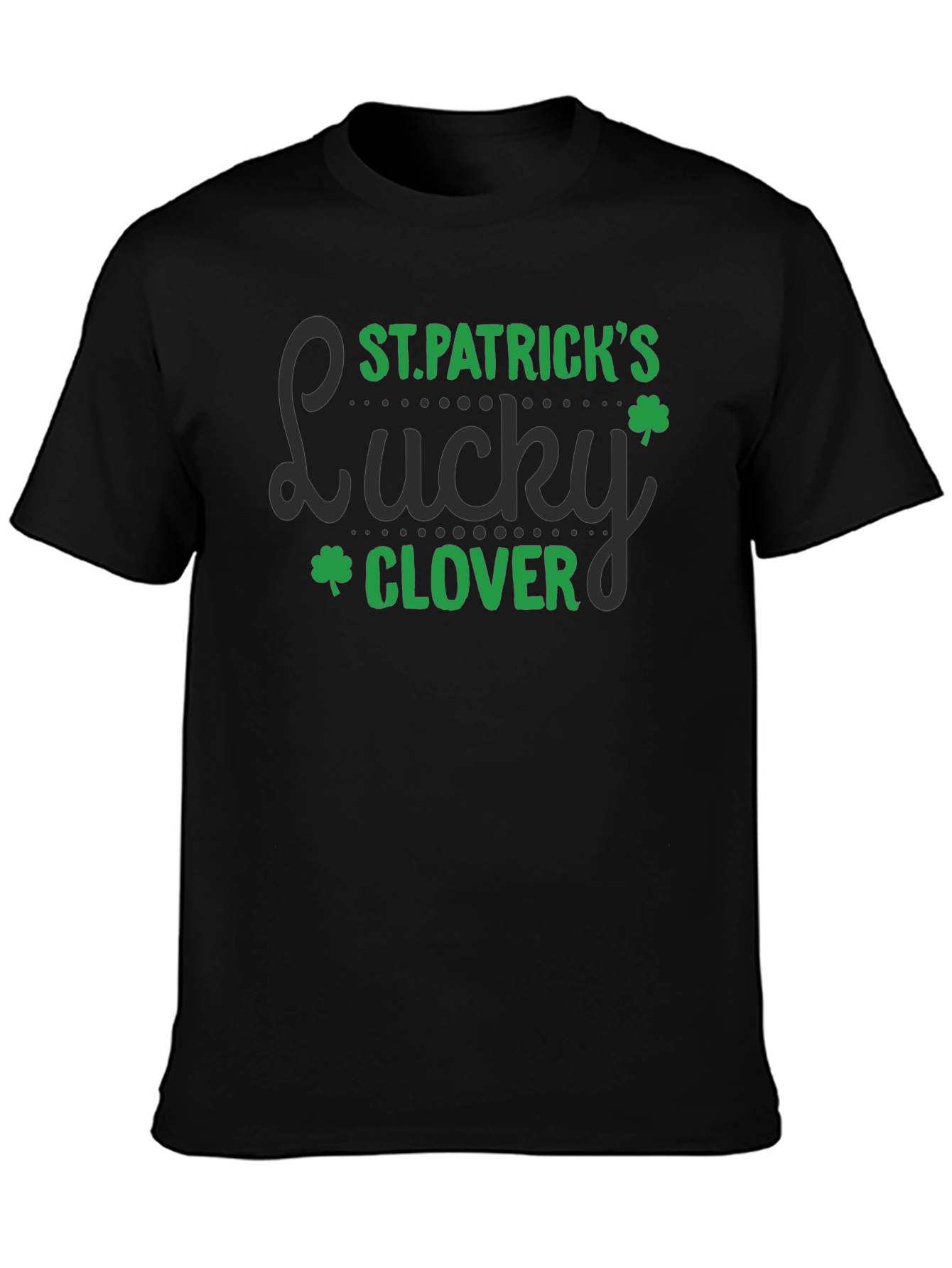 St. Patricks Day Lucky Clover Black T-Shirt