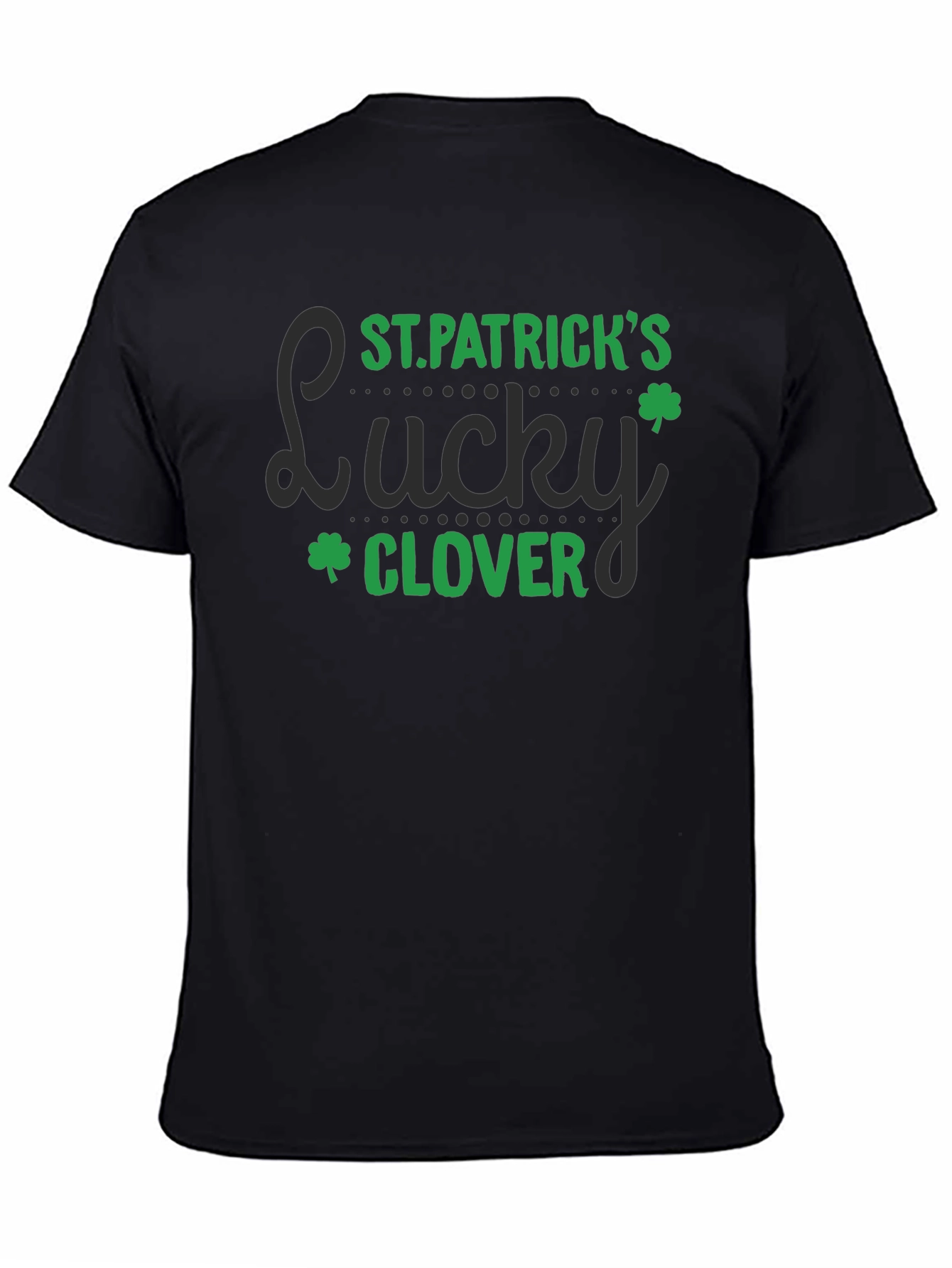 St. Patricks Day Lucky Clover Black T-Shirt