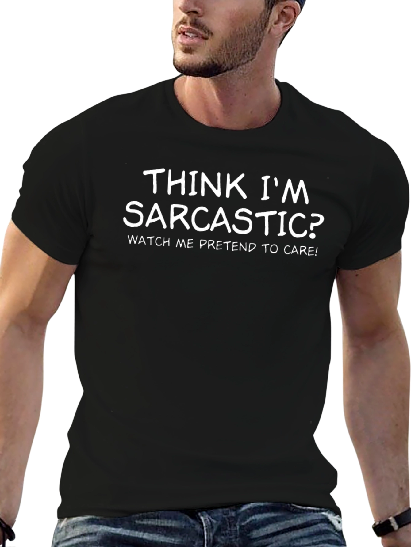 Sarcastic Humor Graphic T-Shirt - Black