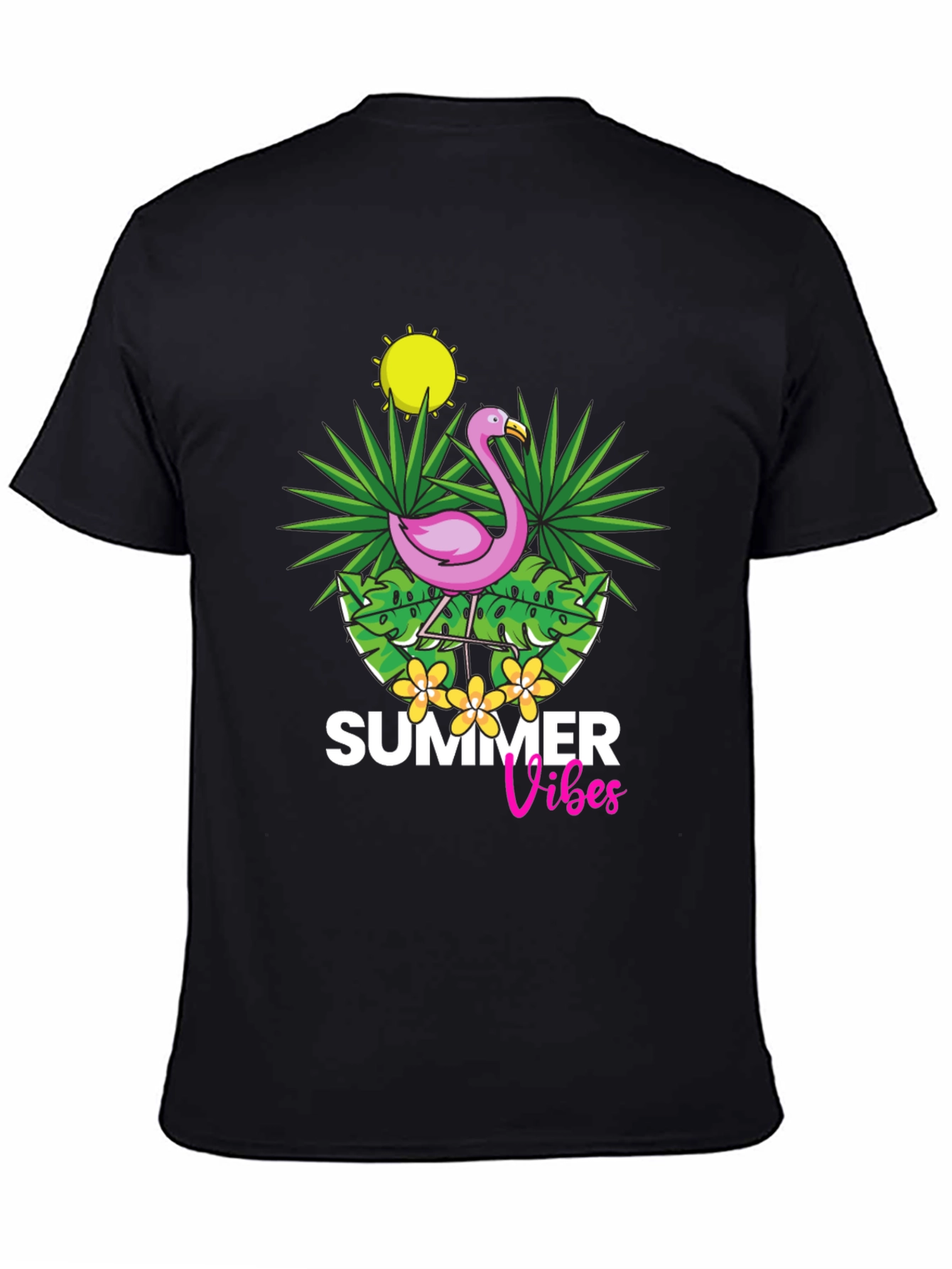 Summer Vibes Flamingo Graphic T-Shirt